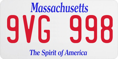 MA license plate 9VG998
