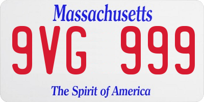 MA license plate 9VG999