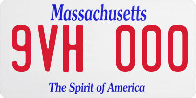 MA license plate 9VH000