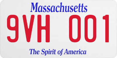 MA license plate 9VH001
