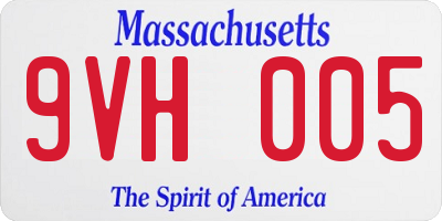 MA license plate 9VH005