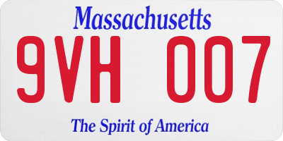 MA license plate 9VH007