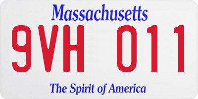 MA license plate 9VH011