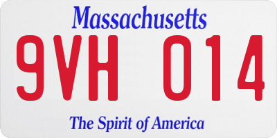 MA license plate 9VH014