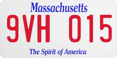 MA license plate 9VH015