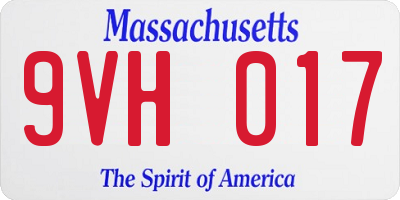 MA license plate 9VH017