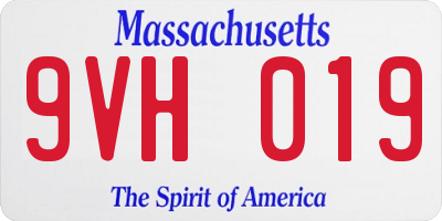 MA license plate 9VH019