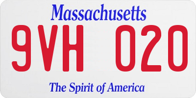 MA license plate 9VH020