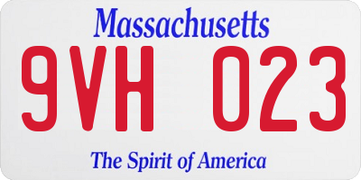 MA license plate 9VH023