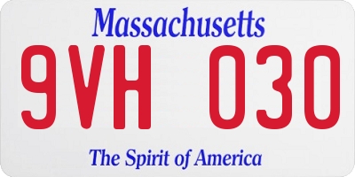 MA license plate 9VH030