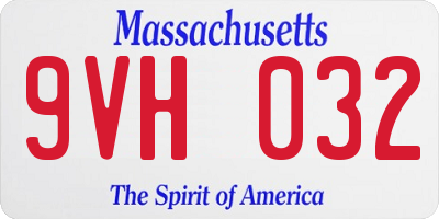 MA license plate 9VH032