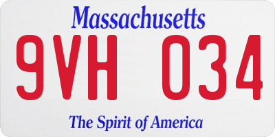 MA license plate 9VH034