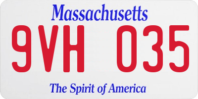MA license plate 9VH035