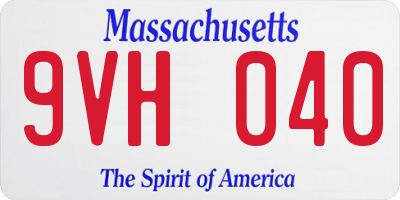 MA license plate 9VH040