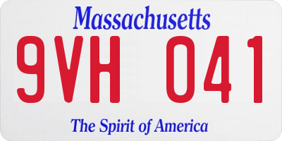 MA license plate 9VH041