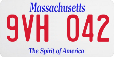 MA license plate 9VH042