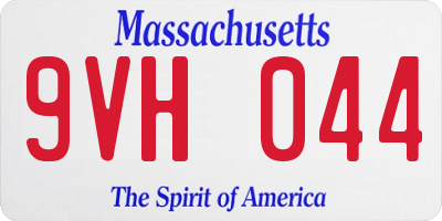 MA license plate 9VH044