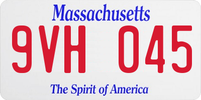 MA license plate 9VH045