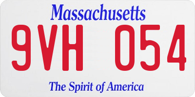 MA license plate 9VH054