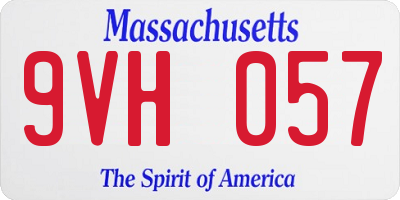 MA license plate 9VH057