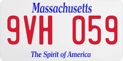MA license plate 9VH059