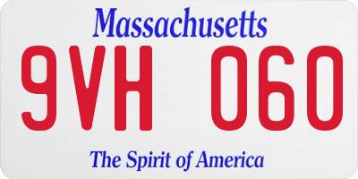 MA license plate 9VH060