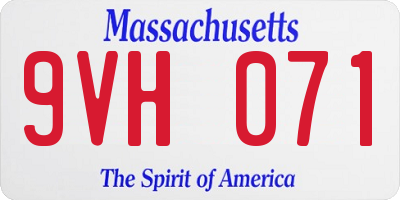 MA license plate 9VH071