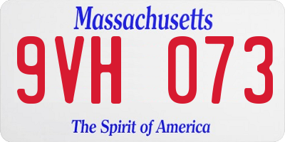 MA license plate 9VH073