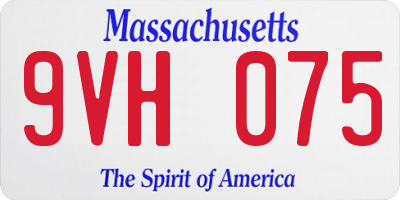 MA license plate 9VH075