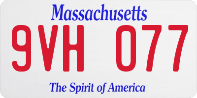 MA license plate 9VH077