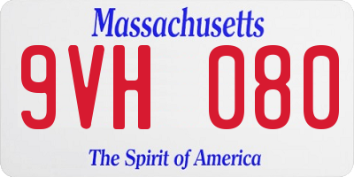 MA license plate 9VH080
