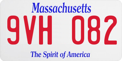 MA license plate 9VH082