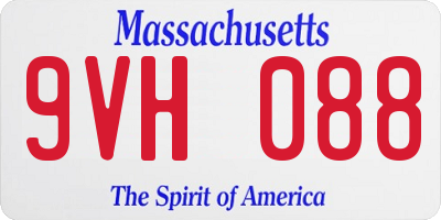 MA license plate 9VH088
