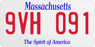 MA license plate 9VH091