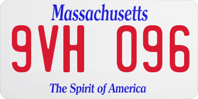 MA license plate 9VH096