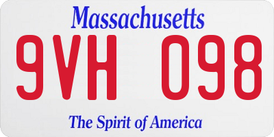 MA license plate 9VH098