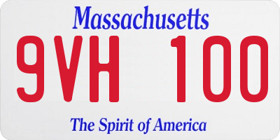 MA license plate 9VH100
