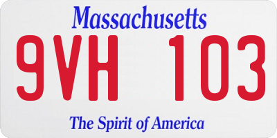 MA license plate 9VH103