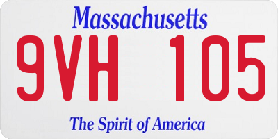 MA license plate 9VH105