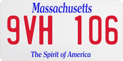 MA license plate 9VH106