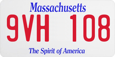 MA license plate 9VH108