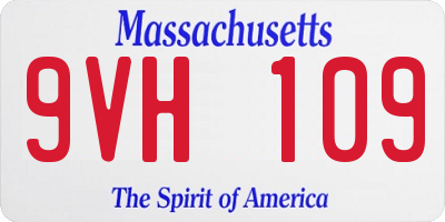MA license plate 9VH109
