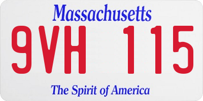 MA license plate 9VH115