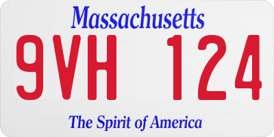 MA license plate 9VH124