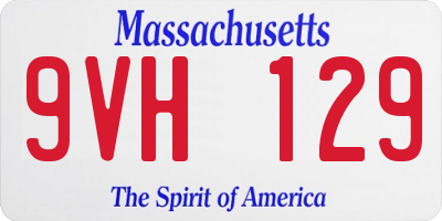 MA license plate 9VH129