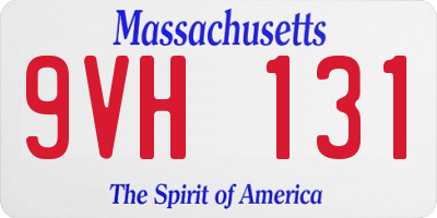 MA license plate 9VH131