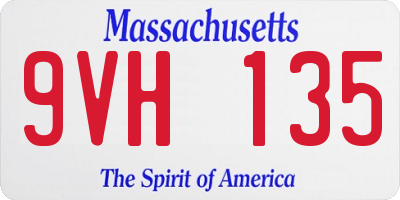 MA license plate 9VH135