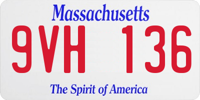 MA license plate 9VH136