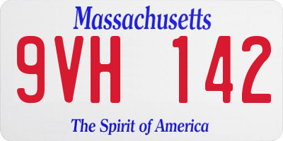 MA license plate 9VH142