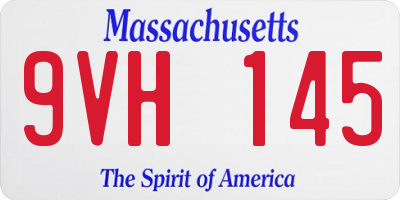 MA license plate 9VH145